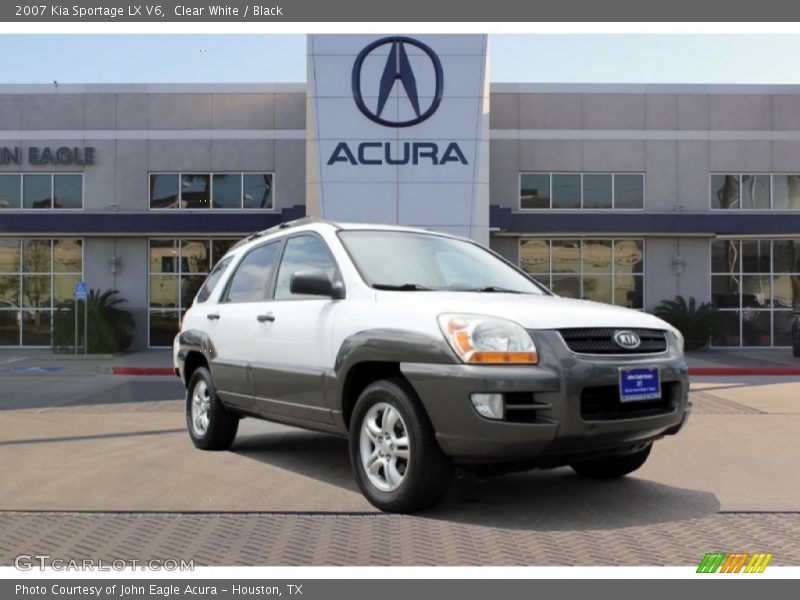 Clear White / Black 2007 Kia Sportage LX V6