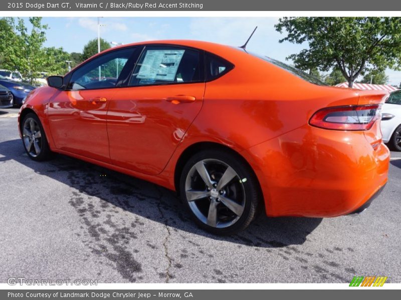 Vitamin C / Black/Ruby Red Accent Stitching 2015 Dodge Dart GT