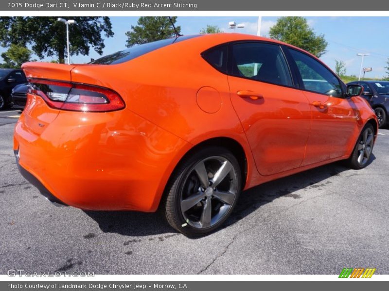 Vitamin C / Black/Ruby Red Accent Stitching 2015 Dodge Dart GT