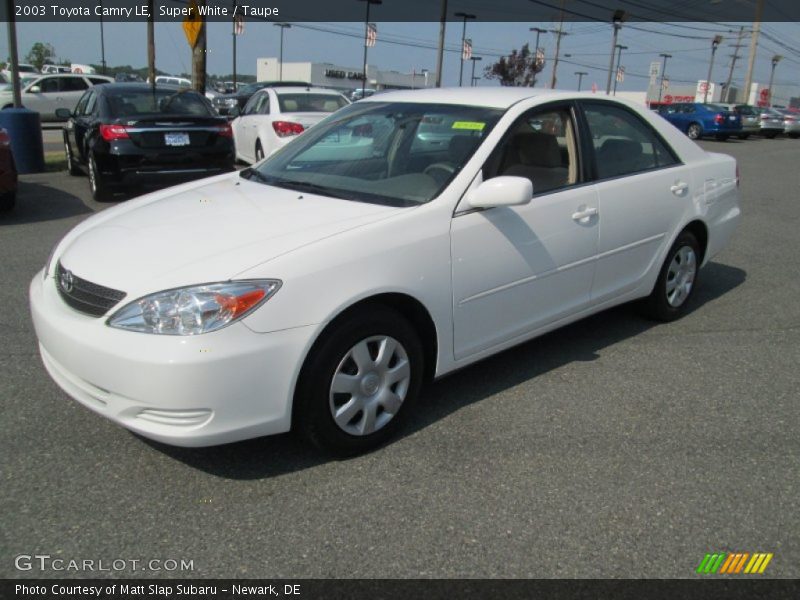 Super White / Taupe 2003 Toyota Camry LE