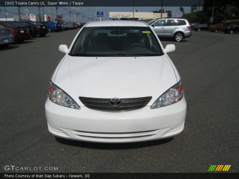 Super White / Taupe 2003 Toyota Camry LE