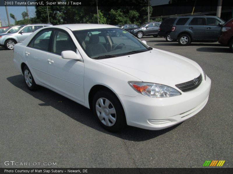 Super White / Taupe 2003 Toyota Camry LE