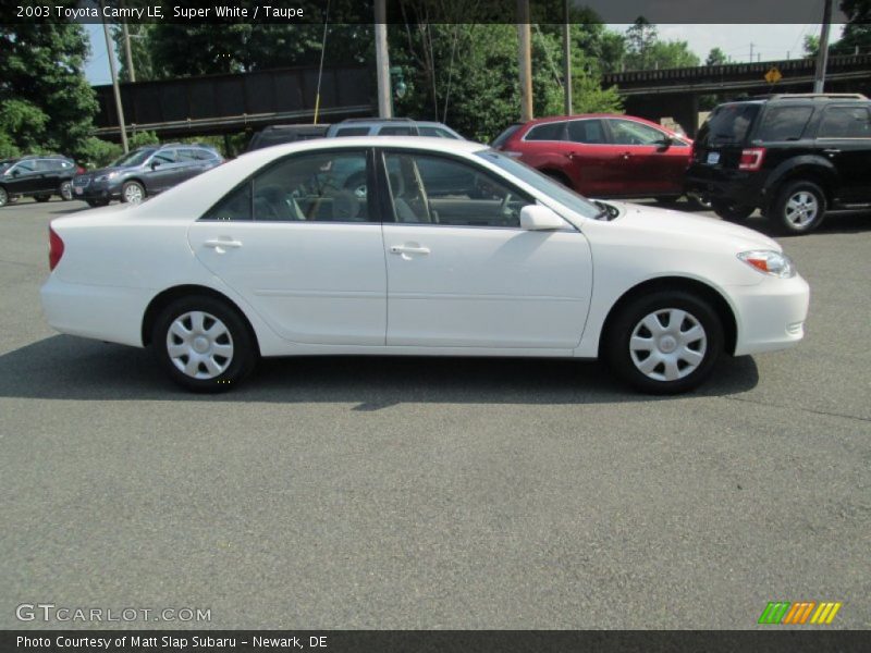 Super White / Taupe 2003 Toyota Camry LE