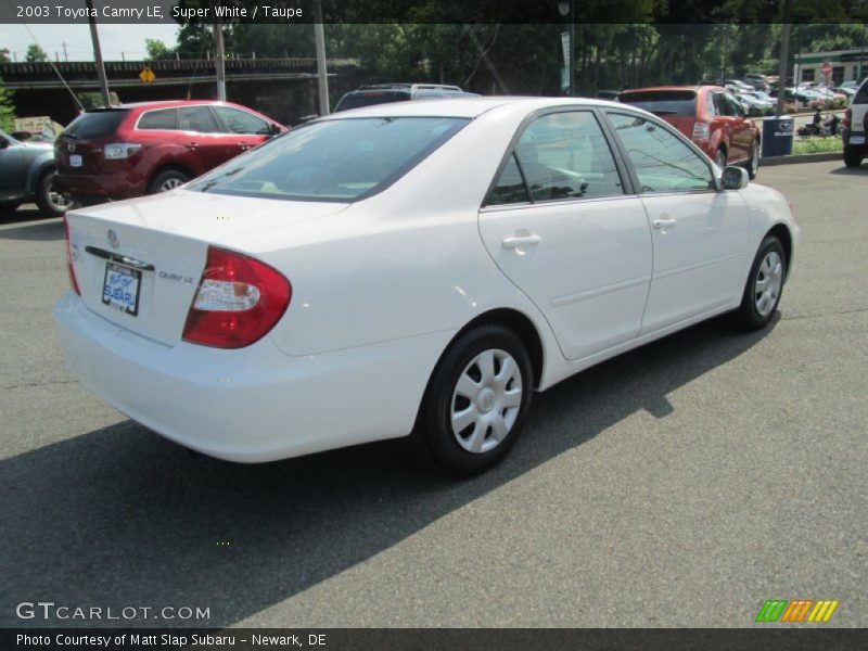 Super White / Taupe 2003 Toyota Camry LE