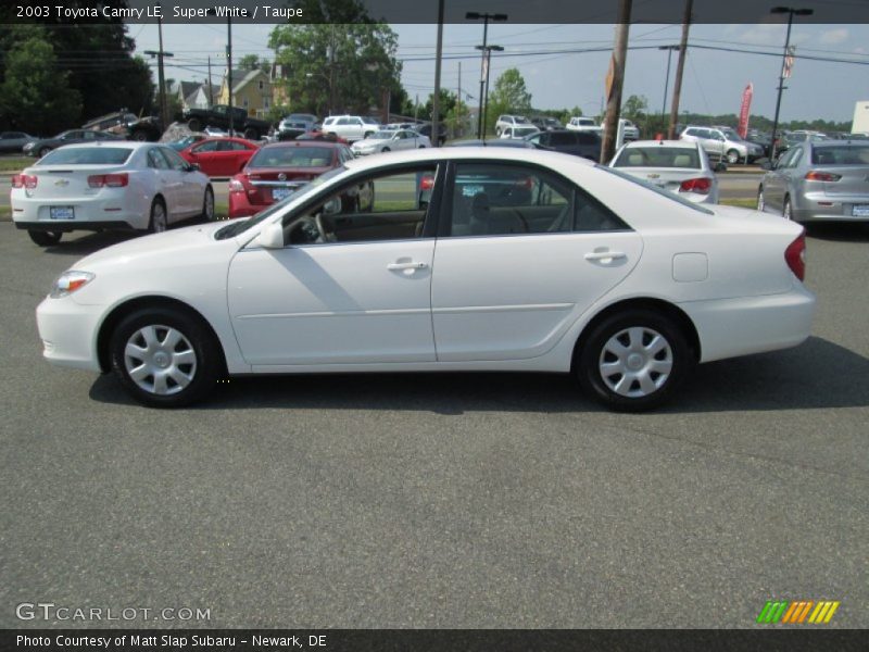 Super White / Taupe 2003 Toyota Camry LE