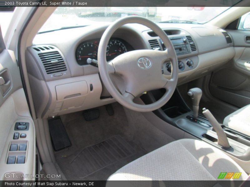 Super White / Taupe 2003 Toyota Camry LE
