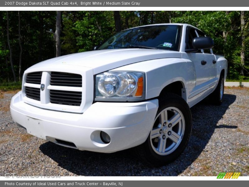 Bright White / Medium Slate Gray 2007 Dodge Dakota SLT Quad Cab 4x4