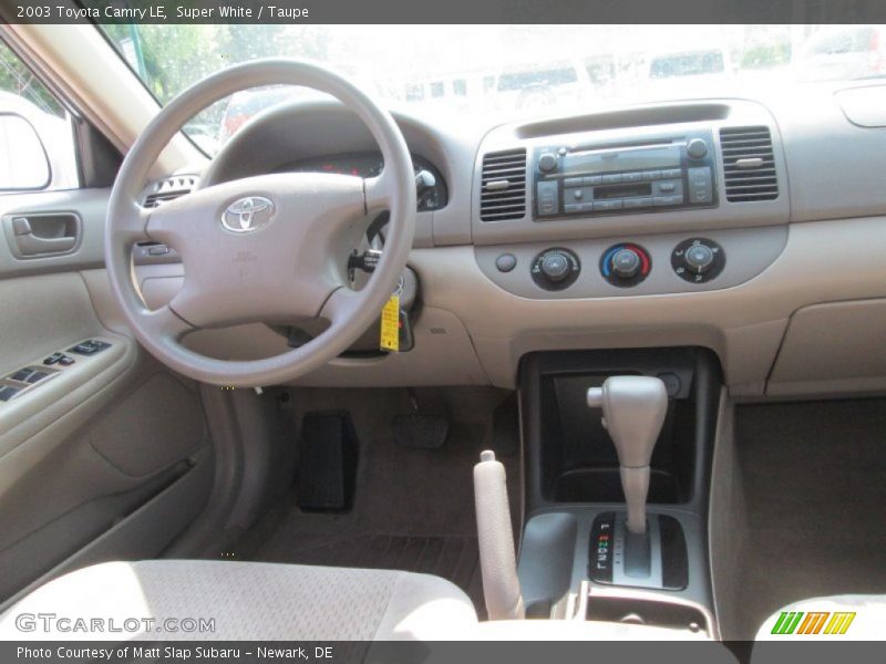 Super White / Taupe 2003 Toyota Camry LE