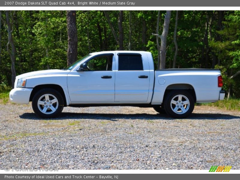 Bright White / Medium Slate Gray 2007 Dodge Dakota SLT Quad Cab 4x4