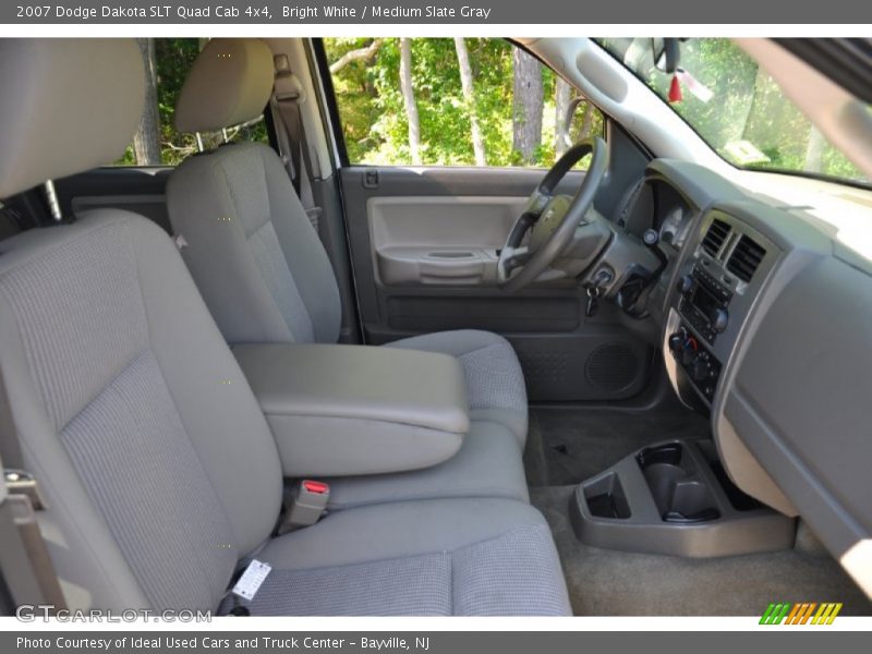 Bright White / Medium Slate Gray 2007 Dodge Dakota SLT Quad Cab 4x4
