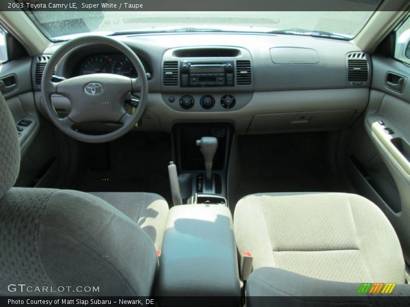 Super White / Taupe 2003 Toyota Camry LE