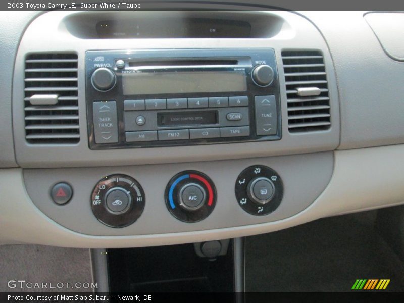 Super White / Taupe 2003 Toyota Camry LE