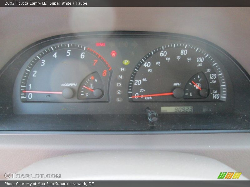 Super White / Taupe 2003 Toyota Camry LE
