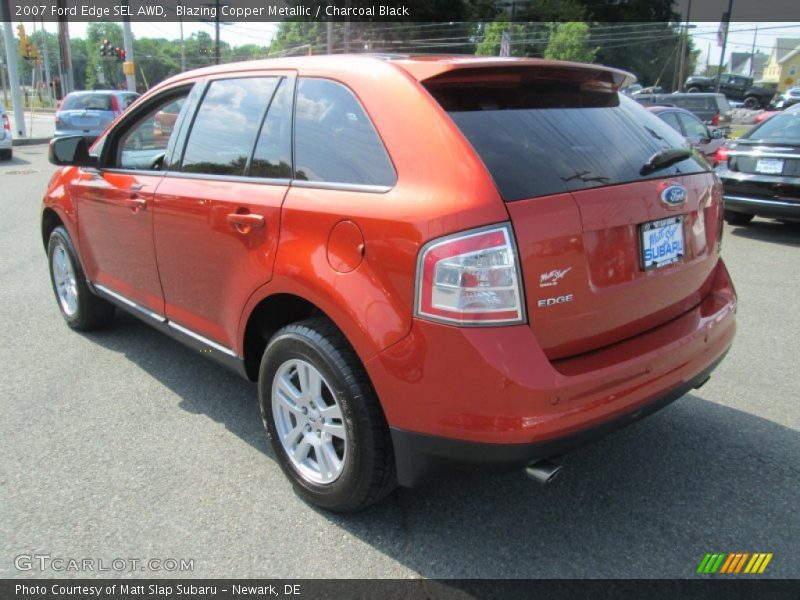 Blazing Copper Metallic / Charcoal Black 2007 Ford Edge SEL AWD