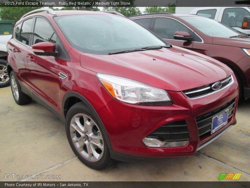 Ruby Red Metallic / Medium Light Stone 2015 Ford Escape Titanium