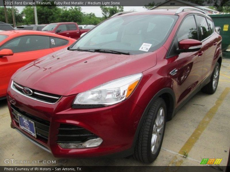 Ruby Red Metallic / Medium Light Stone 2015 Ford Escape Titanium