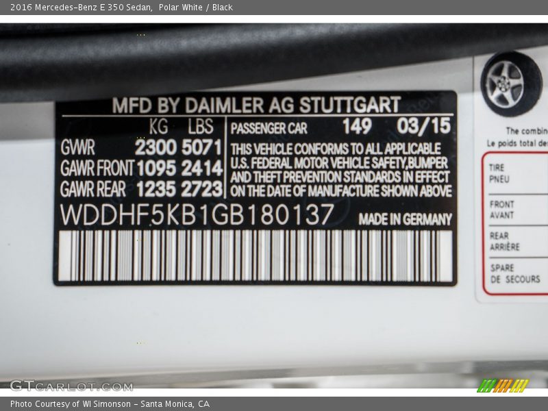 Polar White / Black 2016 Mercedes-Benz E 350 Sedan