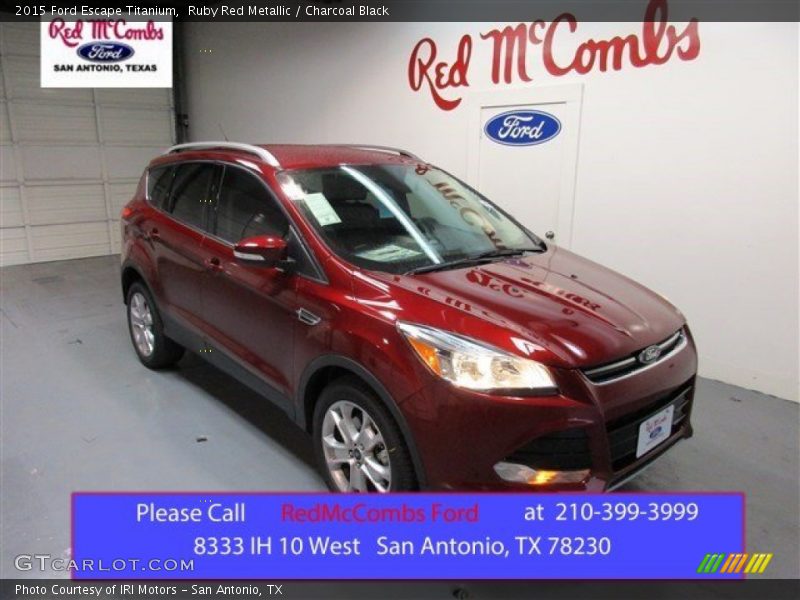 Ruby Red Metallic / Charcoal Black 2015 Ford Escape Titanium