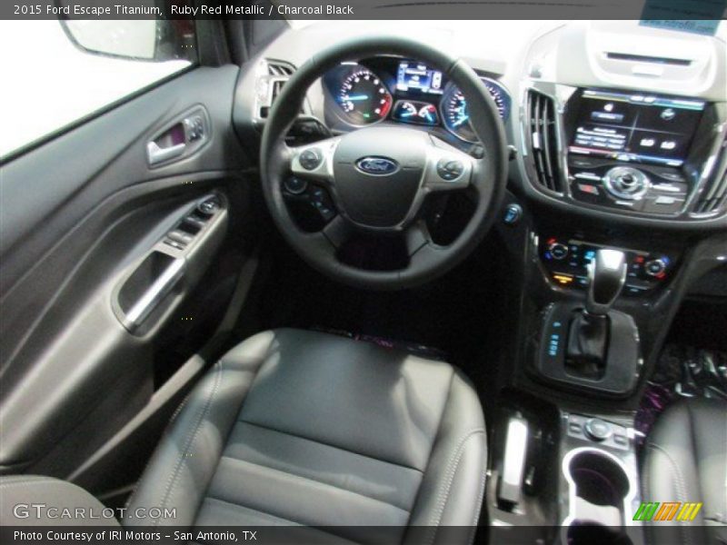 Ruby Red Metallic / Charcoal Black 2015 Ford Escape Titanium