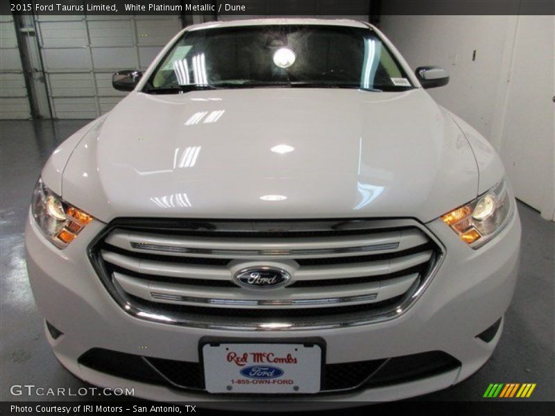 White Platinum Metallic / Dune 2015 Ford Taurus Limited
