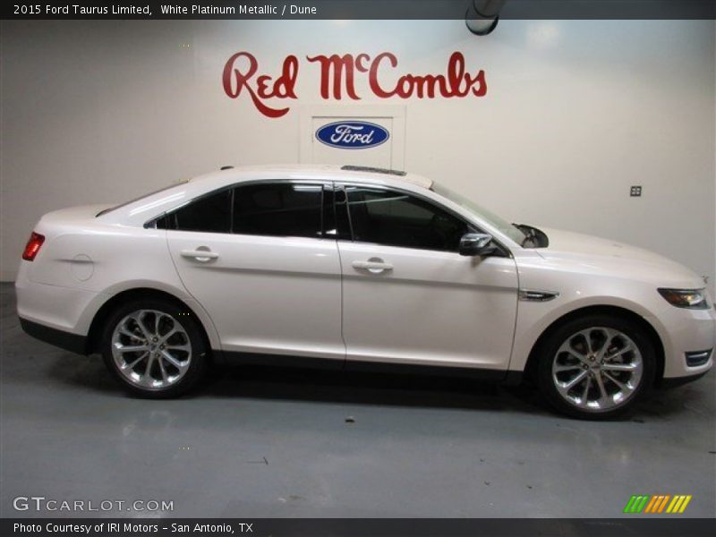 White Platinum Metallic / Dune 2015 Ford Taurus Limited