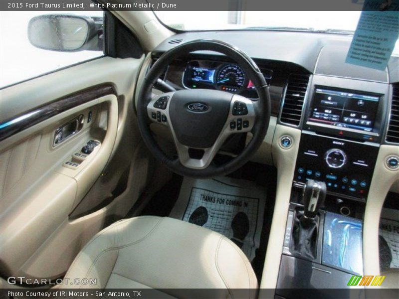 White Platinum Metallic / Dune 2015 Ford Taurus Limited