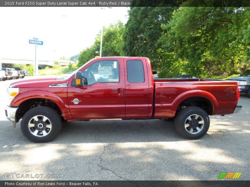 Ruby Red / Black 2015 Ford F250 Super Duty Lariat Super Cab 4x4