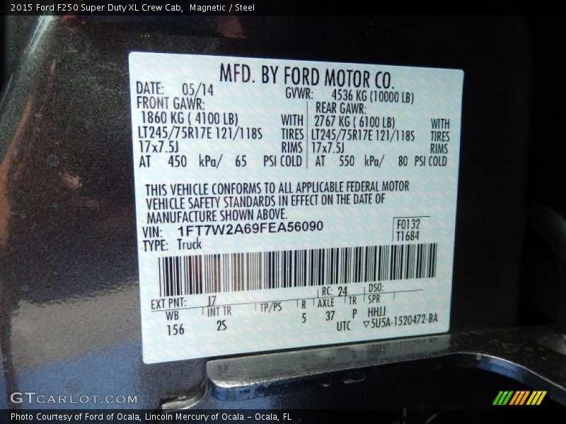 Magnetic / Steel 2015 Ford F250 Super Duty XL Crew Cab