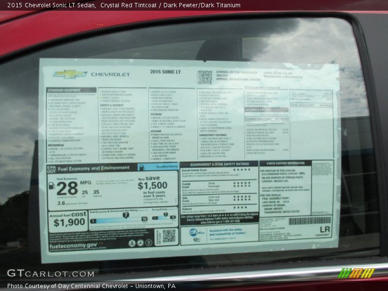 Crystal Red Tintcoat / Dark Pewter/Dark Titanium 2015 Chevrolet Sonic LT Sedan