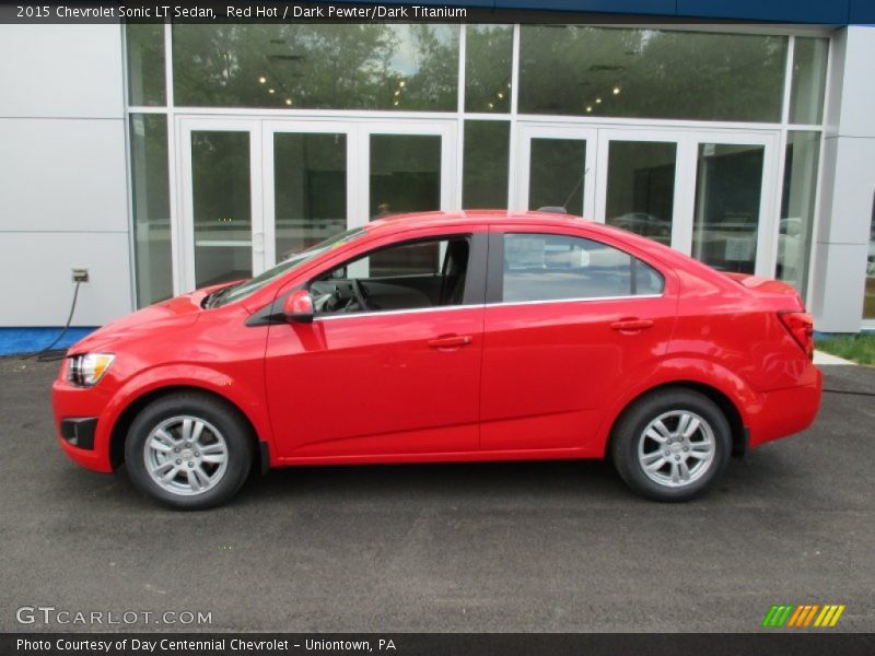 Red Hot / Dark Pewter/Dark Titanium 2015 Chevrolet Sonic LT Sedan