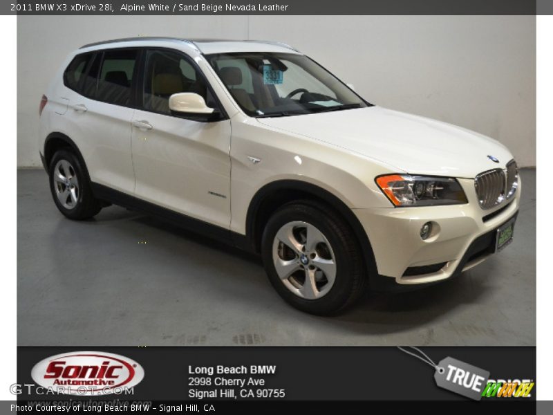 Alpine White / Sand Beige Nevada Leather 2011 BMW X3 xDrive 28i