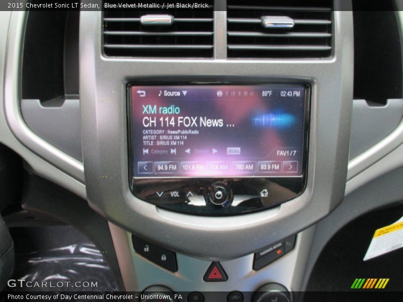 Blue Velvet Metallic / Jet Black/Brick 2015 Chevrolet Sonic LT Sedan