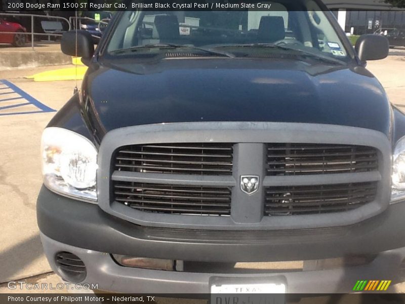 Brilliant Black Crystal Pearl / Medium Slate Gray 2008 Dodge Ram 1500 ST Regular Cab