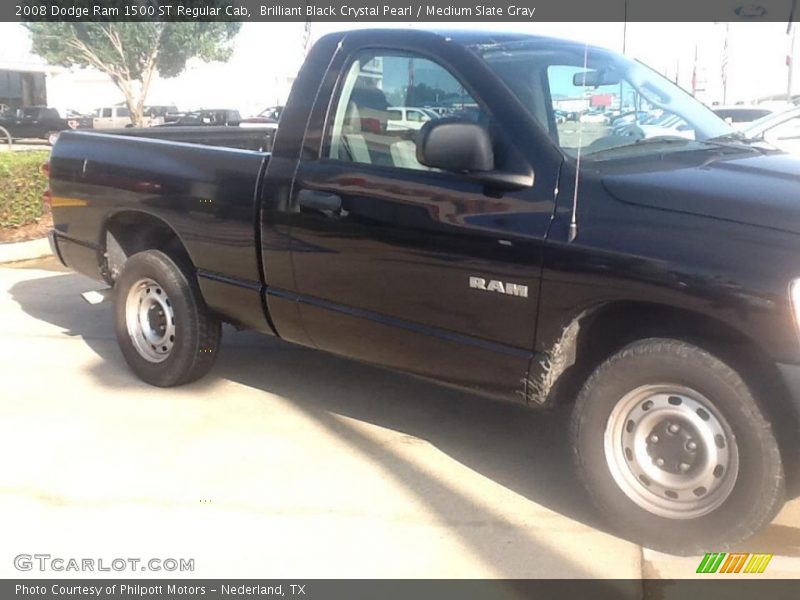 Brilliant Black Crystal Pearl / Medium Slate Gray 2008 Dodge Ram 1500 ST Regular Cab