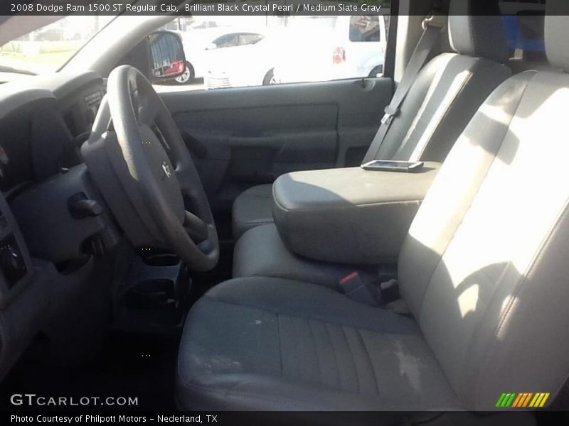 Brilliant Black Crystal Pearl / Medium Slate Gray 2008 Dodge Ram 1500 ST Regular Cab