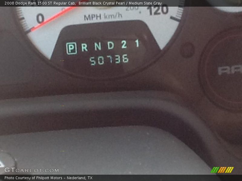 Brilliant Black Crystal Pearl / Medium Slate Gray 2008 Dodge Ram 1500 ST Regular Cab