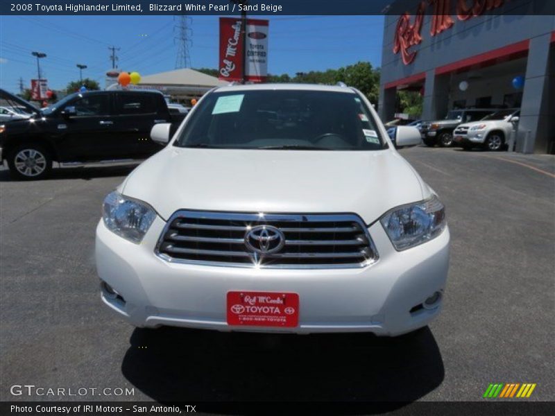 Blizzard White Pearl / Sand Beige 2008 Toyota Highlander Limited