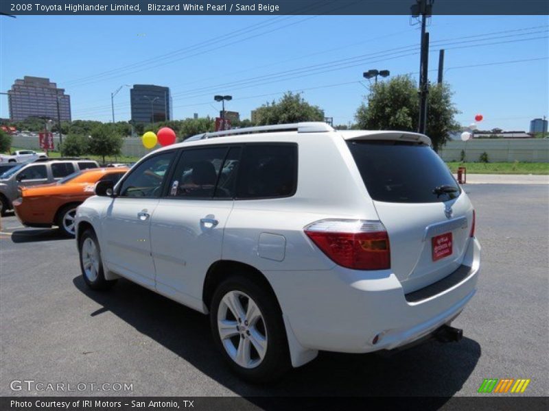 Blizzard White Pearl / Sand Beige 2008 Toyota Highlander Limited