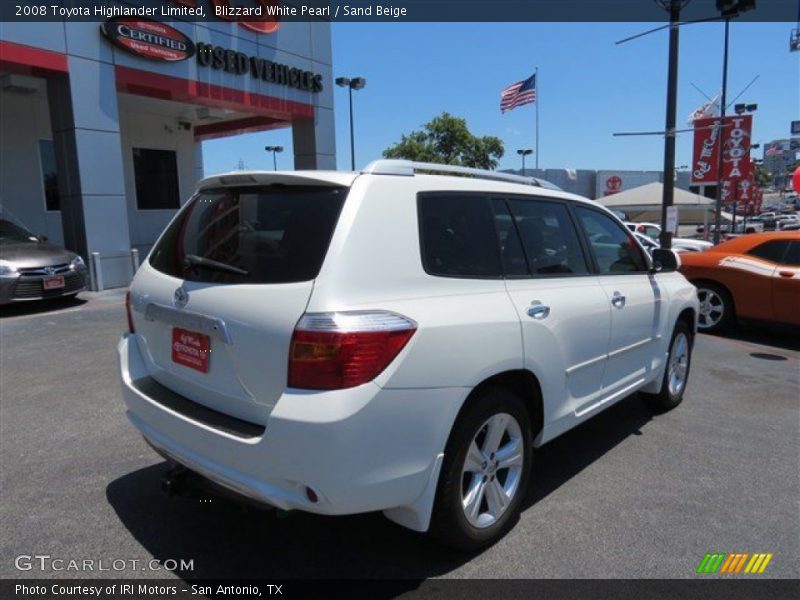 Blizzard White Pearl / Sand Beige 2008 Toyota Highlander Limited