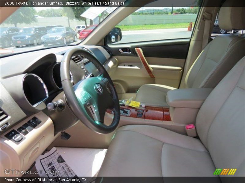Blizzard White Pearl / Sand Beige 2008 Toyota Highlander Limited