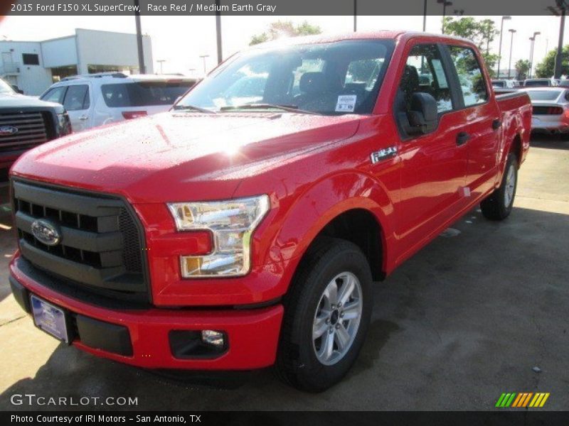 Race Red / Medium Earth Gray 2015 Ford F150 XL SuperCrew