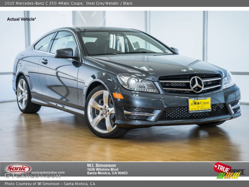 Steel Grey Metallic / Black 2015 Mercedes-Benz C 350 4Matic Coupe