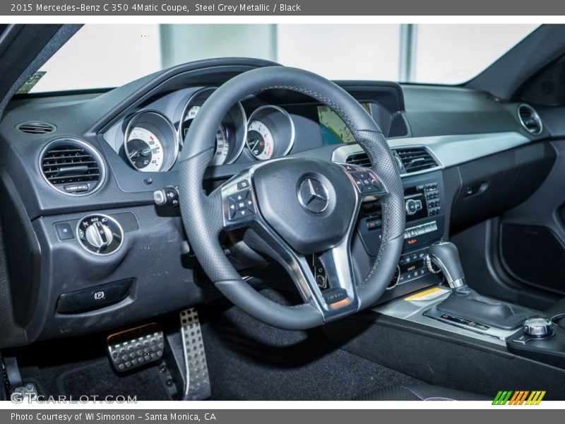 Steel Grey Metallic / Black 2015 Mercedes-Benz C 350 4Matic Coupe