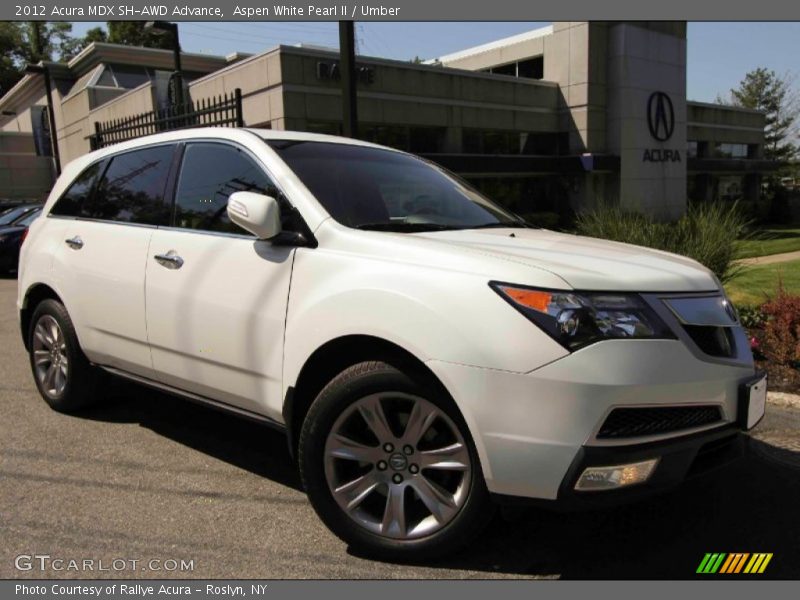 Aspen White Pearl II / Umber 2012 Acura MDX SH-AWD Advance