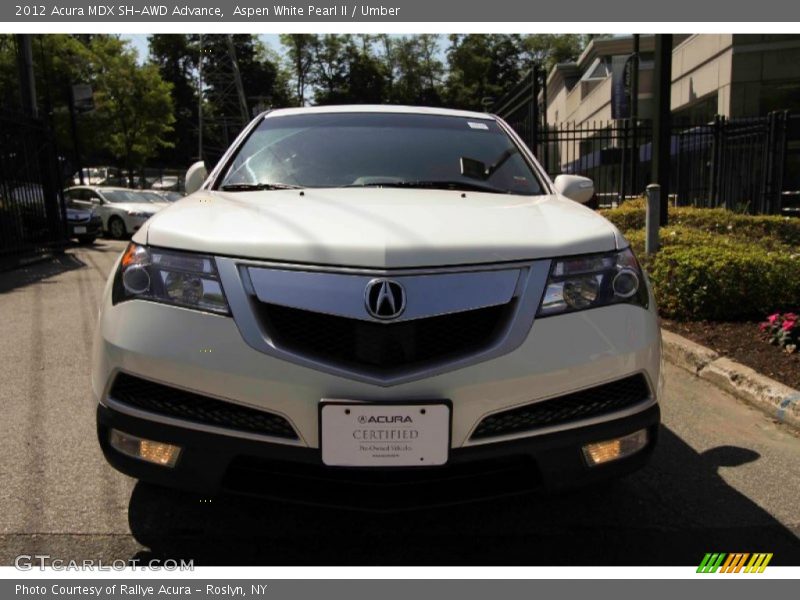 Aspen White Pearl II / Umber 2012 Acura MDX SH-AWD Advance