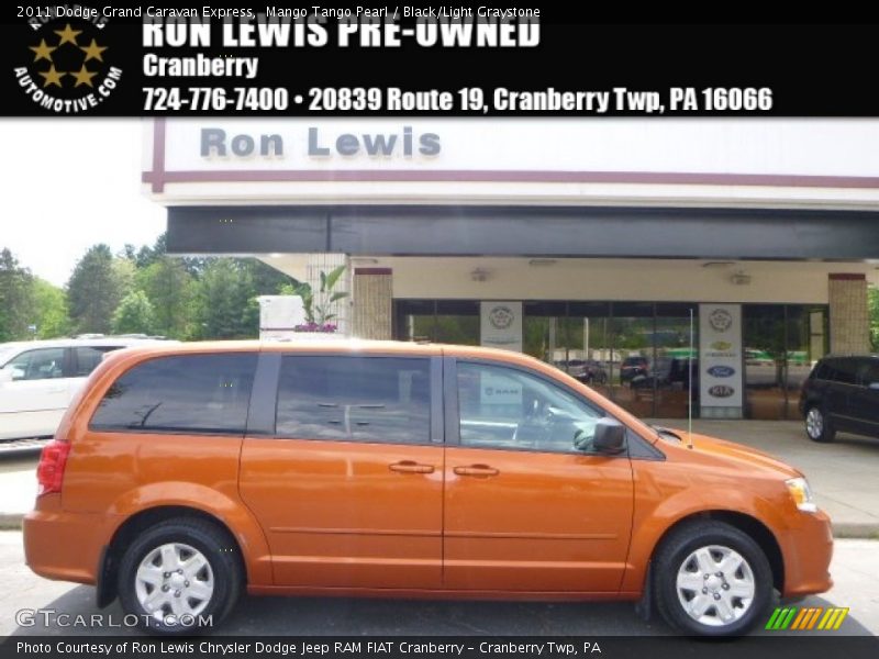 Mango Tango Pearl / Black/Light Graystone 2011 Dodge Grand Caravan Express