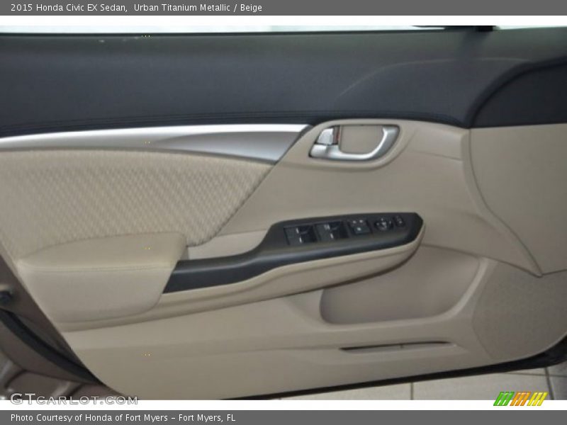 Urban Titanium Metallic / Beige 2015 Honda Civic EX Sedan