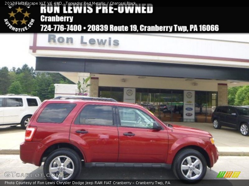 Toreador Red Metallic / Charcoal Black 2012 Ford Escape XLT V6 4WD
