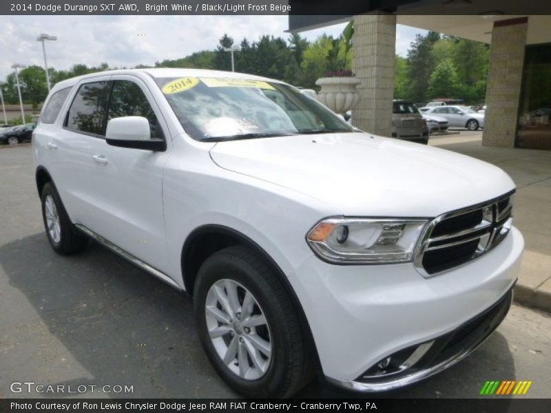 Bright White / Black/Light Frost Beige 2014 Dodge Durango SXT AWD