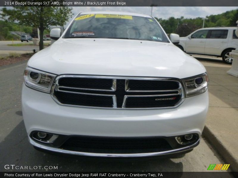 Bright White / Black/Light Frost Beige 2014 Dodge Durango SXT AWD